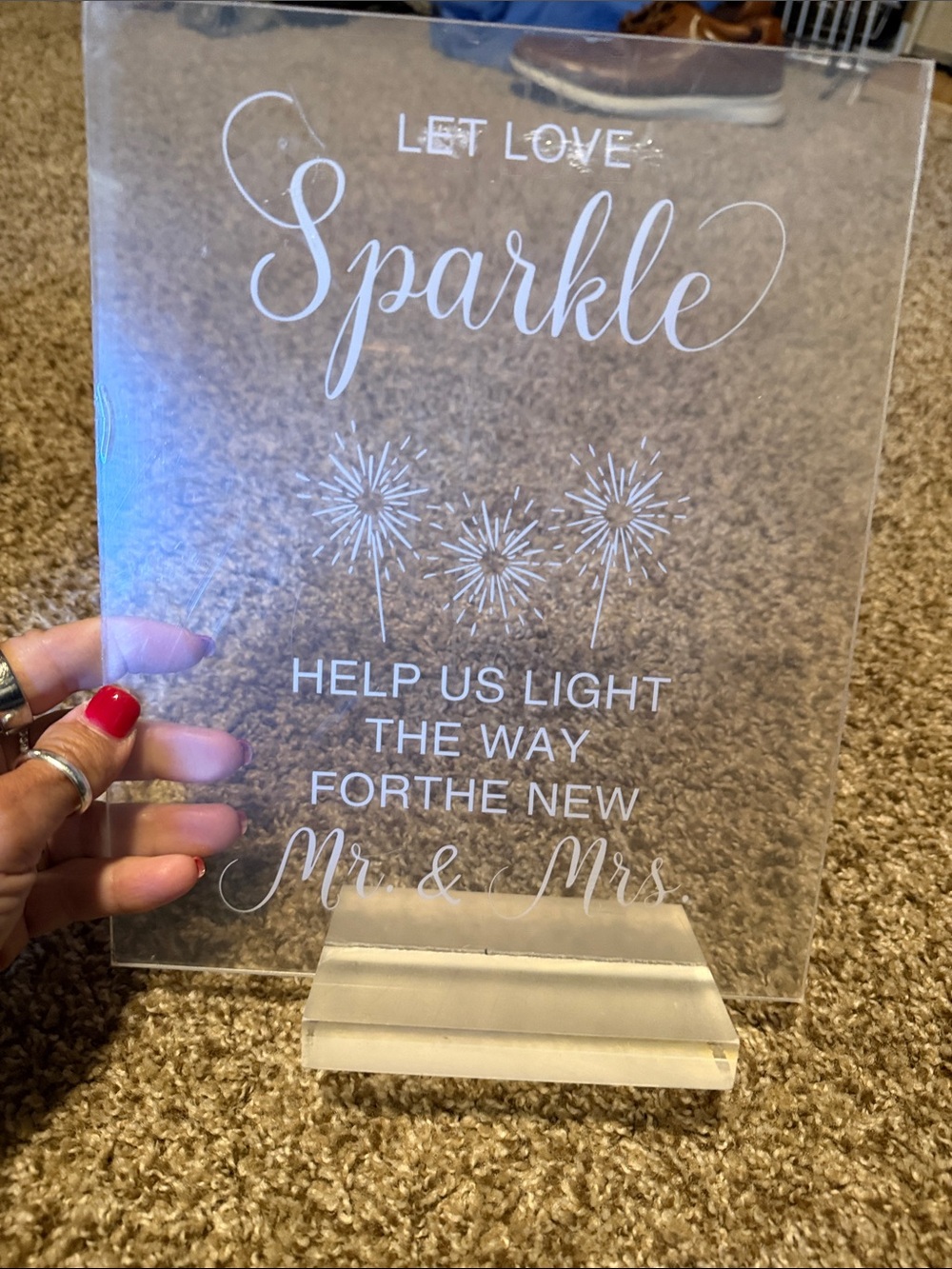 Wedding Reception Sign for Sparklers - new w/plastic film on